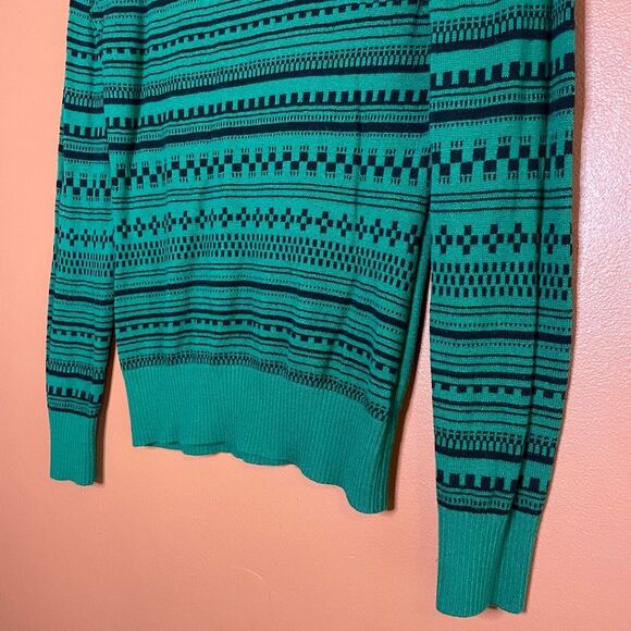 Merona Cotton Blend Patterned Scoop Neck Knit Long Sleeve Sweater Womens Size S - Picture 4 of 4